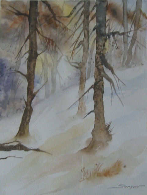 Forêt sous la neige - Format 24 x 32 cm